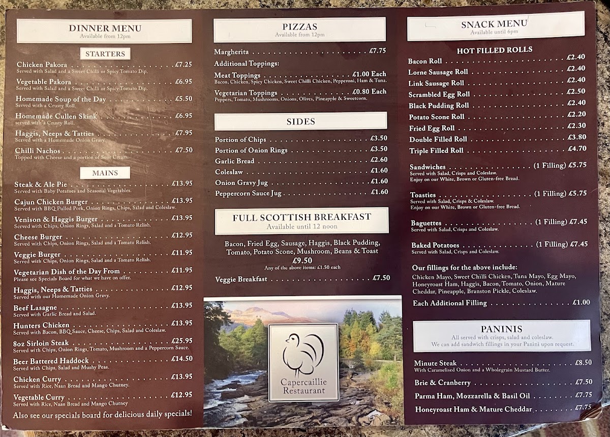 Menu Capercaillie Restaurant And Bar-2